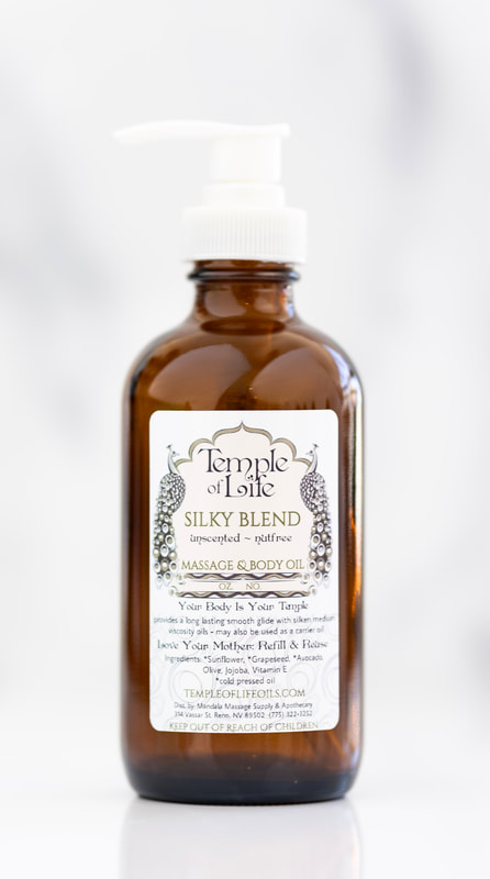 Silky Blend Massage Oil by Temple of Life Oils.
